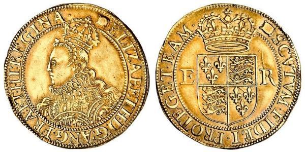 1/2 Pound 英格兰王国 金 Elizabeth I (1533-1603)