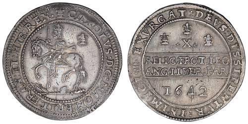 1/2 Pound 英格兰王国 銀 查理一世 (英格蘭) (1600 - 1649)