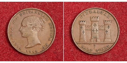 1/2 Quarto Gibraltar Cobre Victoria (1819 - 1901)
