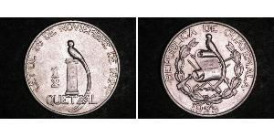 1/2 Quetzal República de Guatemala (1838 - ) Silber 