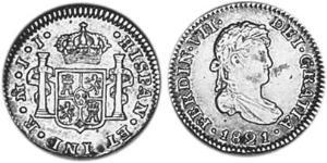 1/2 Real Nouvelle-Espagne (1519 - 1821) Argent Ferdinand VII d