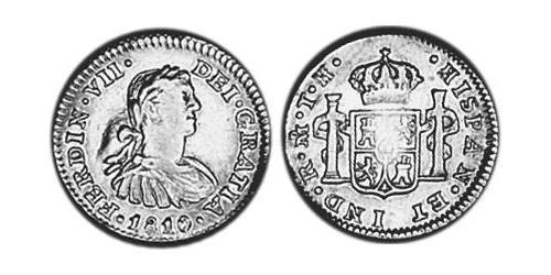 1/2 Real Nouvelle-Espagne (1519 - 1821) Argent Ferdinand VII d