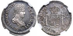 1/2 Real Guatemala Argento Ferdinando VII di Spagna (1784-1833)