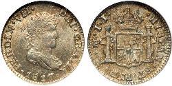 1/2 Real Vicereame della Nuova Spagna (1519 - 1821) Argento Ferdinando VII di Spagna (1784-1833)