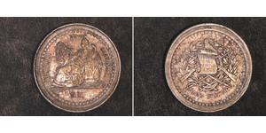 1/2 Real Republic of Guatemala (1838 - ) Copper/Nickel 