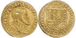 1/2 Real Spagna degli Asburgo (1506 - 1700) Oro Filippo II di Spagna (1527-1598)