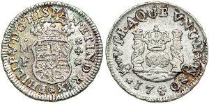 1/2 Real Virreinato de Nueva España (1519 - 1821) Plata 