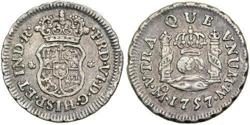 1/2 Real Virreinato de Nueva España (1519 - 1821) Plata Fernando VII de España (1784-1833)