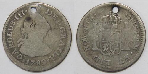 1/2 Real Virreinato de Nueva España (1519 - 1821) Plata 
