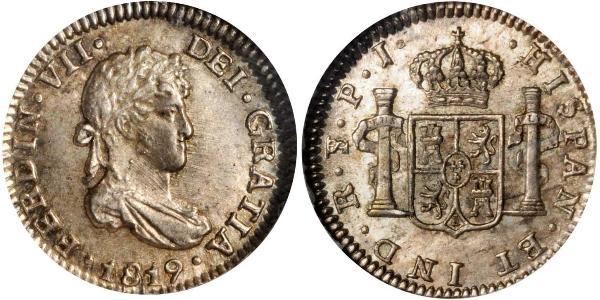 1/2 Real Bolivien Silber Ferdinand VII. von Spanien (1784-1833)