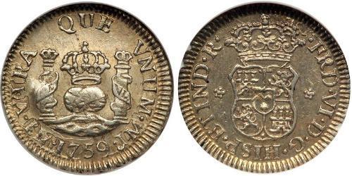 1/2 Real Peru Silber Ferdinand VI. von Spanien (1713-1759)