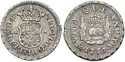1/2 Real Vizekönigreich Neuspanien (1519 - 1821) Silber Ferdinand VII. von Spanien (1784-1833)