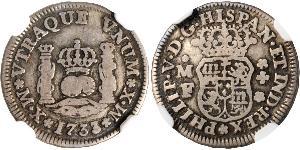 1/2 Real Vizekönigreich Neuspanien (1519 - 1821) Silber Philip V von Spanien (1683-1746)