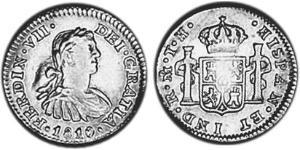 1/2 Real Vizekönigreich Neuspanien (1519 - 1821) Silber Ferdinand VII. von Spanien (1784-1833)