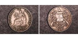 1/2 Real Republic of Guatemala (1838 - ) Silver 