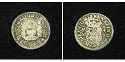 1/2 Real Spanish Mexico  / Kingdom of New Spain (1519 - 1821) Silver 