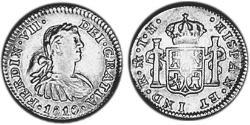 1/2 Real Spanish Mexico  / Kingdom of New Spain (1519 - 1821) Silver Ferdinand VII of Spain (1784-1833)