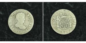 1/2 Real Spanish Mexico  / Kingdom of New Spain (1519 - 1821) Silver Ferdinand VII of Spain (1784-1833)