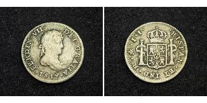 1/2 Real Spanish Mexico  / Kingdom of New Spain (1519 - 1821) Silver Ferdinand VII of Spain (1784-1833)