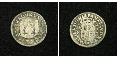 1/2 Real Spanish Mexico  / Kingdom of New Spain (1519 - 1821) Silver 