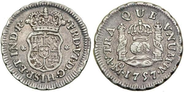 1/2 Real Spanish Mexico  / Kingdom of New Spain (1519 - 1821) Silver Ferdinand VII of Spain (1784-1833)