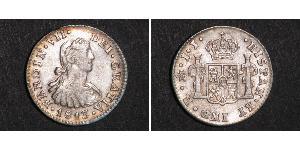 1/2 Real 新西班牙總督轄區 (1535 - 1821) 銀 费尔南多七世 (1784 - 1833)