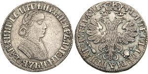 1/2 Rouble / 1 Poltina Empire russe (1720-1917) Argent Pierre Ier le Grand(1672-1725)