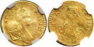 1/2 Rubel / 1 Poltina Russisches Reich (1720-1917) Gold Katharina II (1729-1796)