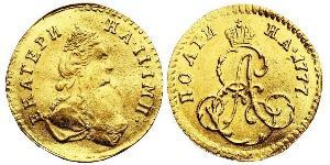 1/2 Rubel / 1 Poltina Russisches Reich (1720-1917) Gold Katharina II (1729-1796)