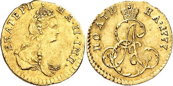 1/2 Rubel / 1 Poltina Russisches Reich (1720-1917) Gold Katharina II (1729-1796)