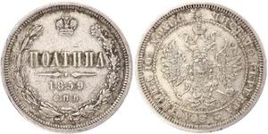 1/2 Rubel / 1 Poltina Russisches Reich (1720-1917) Silber Alexander II (1818-1881)