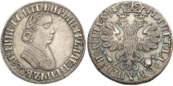 1/2 Rublo / 1 Poltina Impero russo (1720-1917) Argento Pietro I di Russia(1672-1725)