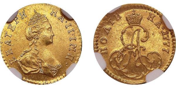 1/2 Rublo / 1 Poltina Imperio ruso (1720-1917) Oro Catalina II (1729-1796)