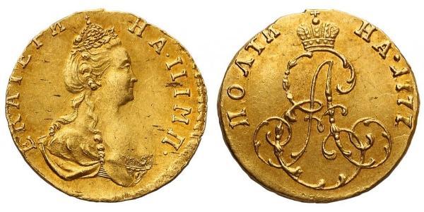 1/2 Rublo / 1 Poltina Impero russo (1720-1917) Oro Caterina II (1729-1796)