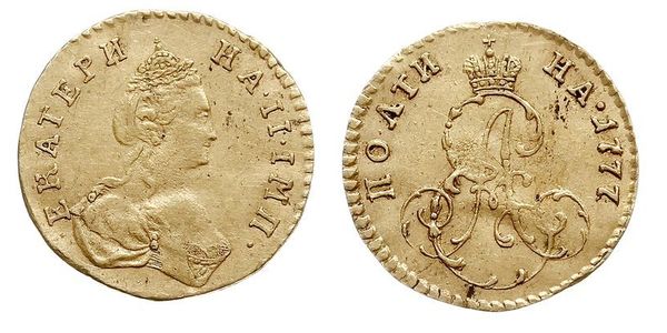 1/2 Rublo / 1 Poltina Impero russo (1720-1917) Oro Caterina II (1729-1796)