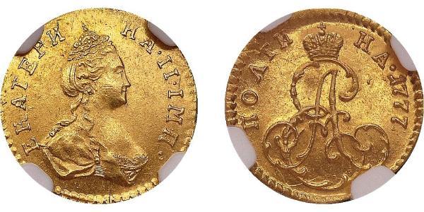 1/2 Rublo / 1 Poltina Impero russo (1720-1917) Oro Caterina II (1729-1796)