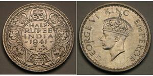 1/2 Rupee Inde Argent 