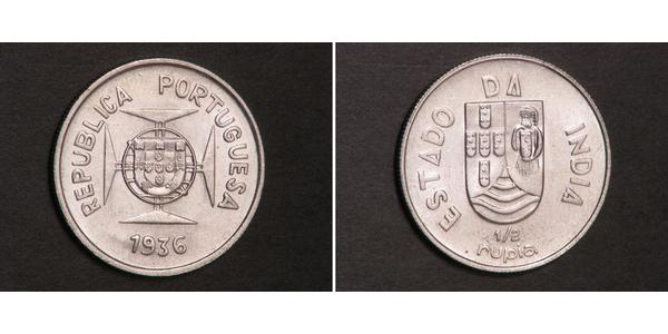 1/2 Rupee Inde portugaise (1510-1961) Argent 