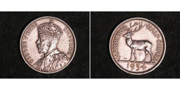 1/2 Rupee Maurice Argent George V (1865-1936)