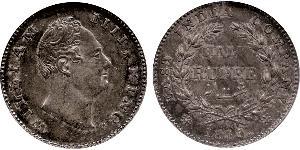 1/2 Rupee Raj Britannico (1858-1947) Argento Guglielmo IV (1765-1837)