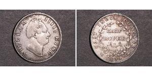 1/2 Rupee Raj Britannico (1858-1947) Argento Guglielmo IV (1765-1837)