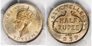 1/2 Rupee Seychelles Argento Giorgio VI (1895-1952)