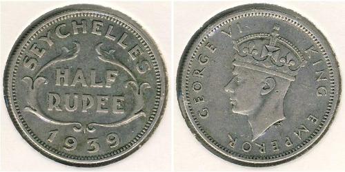 1/2 Rupee Seychelles Argento Giorgio VI (1895-1952)