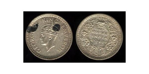 1/2 Rupee British Raj (1858-1947) Billon George VI (1895-1952)