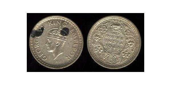 1/2 Rupee Britisch-Indien (1858-1947) Billon Silber Georg VI (1895-1952)