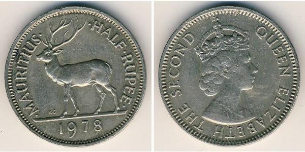 1/2 Rupee Mauritius Copper/Nickel 