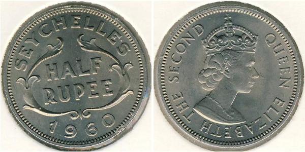 1/2 Rupee Seychelles Copper/Nickel Elizabeth II (1926-2022)