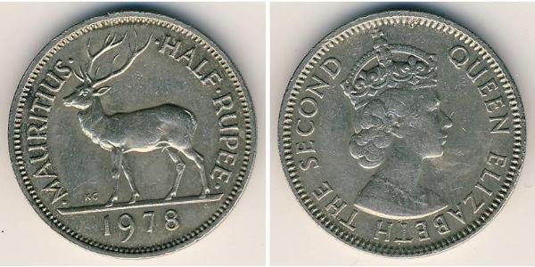 1/2 Rupee Mauritius Kupfer/Nickel 