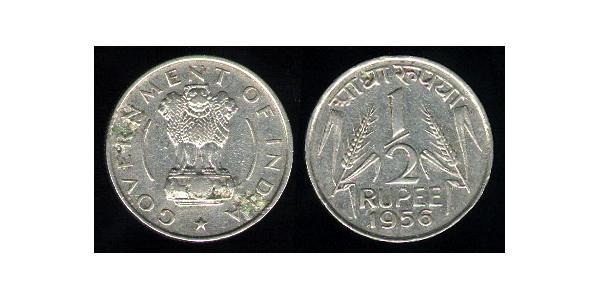 1/2 Rupee India (1950 - ) Nichel 