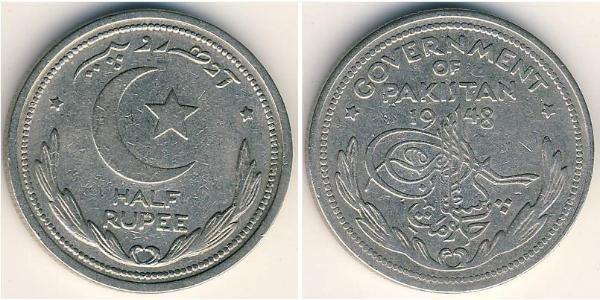 1/2 Rupee Pakistan (1947 - ) Nichel 